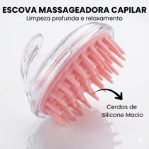Escova Massageadora Couro Cabeludo Silicone Lavar Cabelo Anti Caspa
