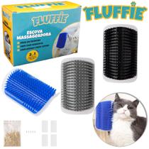 Escova massageadora de parede para gato com catnip fluffie