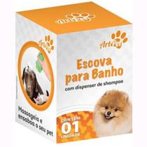 Escova Massageadora E Banho Pet Cachorro Dispenser Shampoo Escova Massageadora E Banho Pet Cachorro Dispenser Shampoo