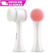 Escova Massageadora Esponja Limpeza Facial Esfoliante 2 Em 1