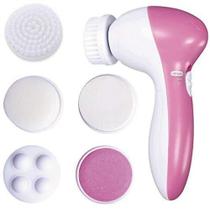 Escova Massageadora Facial Limpeza 5 Funções Rosa E Branco Escova Massageadora Facial Limpeza 5 Funções Rosa E Branco