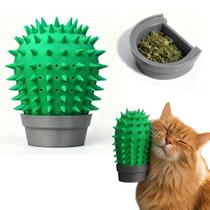 Escova massageadora para gatos com porta catnip cacto Escova massageadora para gatos com porta catnip cacto