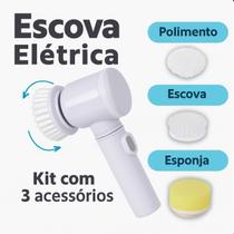 Escova Multifuncional Compacta Louças Porta Detergente Recarregável Para Banheiro