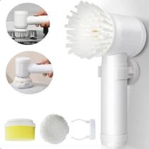 Escova Multifuncional Compacta Para Louças Recarregável Porta Detergente Banheiro Multiuso