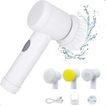 Escova Multifuncional Compacta Recarregável Porta Detergente Louças Banheiro Multiuso