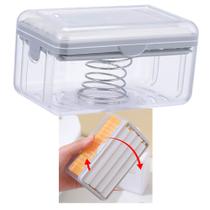 Escova Multifuncional Saboneteira Dispenser Lavanderia Esfrega Lava Sabao Espuma Casa Limpeza Banho Roupa Banheiro