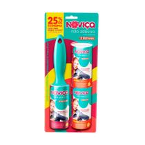 Escova Noviça Conjunto Rolo Adesivo e Dois Refis com 30 Folhas por Rolo