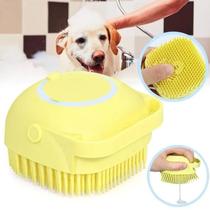 Escova P/ Banho Silicone C/ Porta Sabonete Para Pet Cães