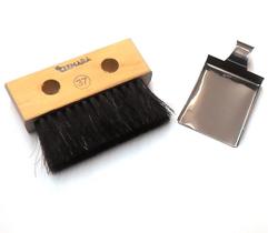 Escova + Pá Aço C Alça Para Limalha Ourives Pó Ouro Prata