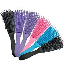 Escova para Cabelo Cacho Pente Polvo Ajustavel Cores Sortidas