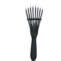 Escova para cabelo pente polvo cachos desembaracador preta