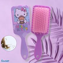 Escova para Cabelo Quadrada Linha Premium Hello Kitty Sanrio