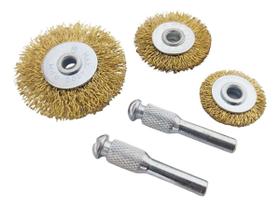 Escova Para Furadeira Em Aço Circular Haste 1/4 Jogo 3 Pçs