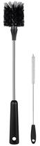 Escova para garrafas de água HUMUTA com limpador de palha, alça de aço inoxidável de 38 cm