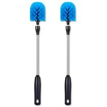 Escova para garrafas MOSOLAN, aço inoxidável, 38 cm de comprimento, alça, pacote com 2 unidades