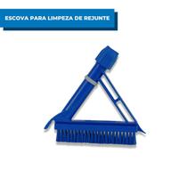 Escova para Limpeza de Rejunte Azulejo Parede Piso Azul Multiuso Bralimpia Limpa Tudo
