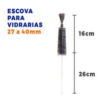 Escova para Limpeza de Vidrarias 27 a 40mm Com Rabicho - J Prolab