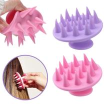 Escova Para Massagem Capilar Cerdas Macias Silicone Flexível 2 Unidades