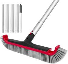 Escova para piscina Poolvio 44 cm com cerdas de nylon e cabo de 3 a 3,2 m