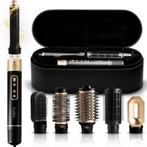 Escova para secador de cabelo Curlee 1200 W 6 em 1 com estojo de armazenamento preto Escova para secador de cabelo Curlee 1200 W 6 em 1 com estojo de armazenamento preto
