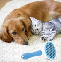 Escova Pelos Pet Rasqueadeira Automatica Gato Cachorro Pets Auto Limpante - HM6748
