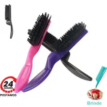 Escova Pente 5 Fileiras Cabelo Barba Finalização Cerdas Firmes PBT Cabo Ergonômico Resistente Escova Pente 5 Fileiras Cabelo Barba Finalização Cerdas Firmes PBT Cabo Ergonômico Resistente
