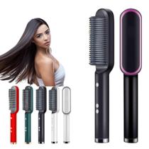 Escova Pente Alisadora 3 em 1 Bivolt Seca e Modela o Cabelo