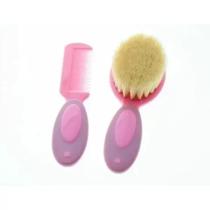 Escova Pente De Cabelo Bebês Cerdas Naturais Rosa - Ibimboo Escova Pente De Cabelo Bebês Cerdas Naturais Rosa - Ibimboo