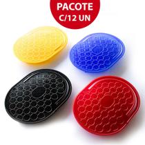 Escova Pente Oval Masculina Pente de Bolso Safira Plástico PCT 12 Un
