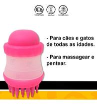 Escova Pente Silicone C/ Dispenser Shampoo Banho Tosa Pet - Western