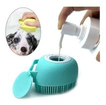 Escova Pente Silicone Com Dispenser Banho Shampoo Pet Tosa - housedesign