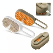 Escova Pet 3 em 1 a Vapor Removedora de Pelos para Cães e Gatos com Spray Massageador e Limpeza Profunda Escova Pet 3 em 1 a Vapor Removedora de Pelos para Cães e Gatos com Spray Massageador e Limpeza Profunda