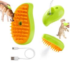 Escova Pet 3 Em 1 Removedor De Pelos Vapor Massagem Elétrica - Pet Brush