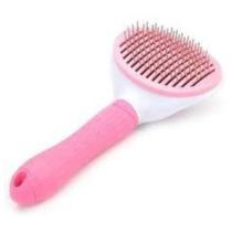 Escova Pet Automática Rasqueadeira Mágica Gato Cão Rosa
