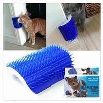 Escova Pet Com catnip Massageador Tira Pelos Gatos Parede
