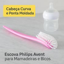 Escova Philips Avent para Mamadeiras e Bicos Cabeça Curva e Ponta Moldada Rosa by BSMIX Escova Philips Avent para Mamadeiras e Bicos Cabeça Curva e Ponta Moldada Rosa by BSMIX