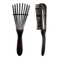 Escova Polvo Cachos Desembaraça Flexível Landhs Antifrizz Ajustável Escova Polvo Cachos Desembaraça Flexível Landhs Antifrizz Ajustável