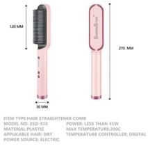Escova Portátil De Cabelo Pente Elétrico Cerâmico Alisamento
