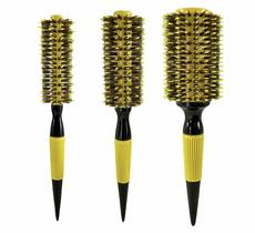 Escova Profissional Cabelo Kit Cerdas Mistas 3 Unidades