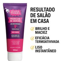 Escova Progressiva de Chuveiro Sem Formol Super Poderes 100ml Liso Instantâneo, Brilho e Maciez Escova Progressiva de Chuveiro Sem Formol Super Poderes 100ml Liso Instantâneo, Brilho e Maciez