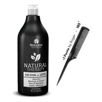 Escova Progressiva De Leite Natural Therapy 1l Natureza Sem Formol + 1 Pente Roger 180 graus