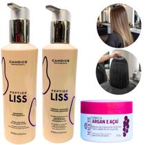 Escova Progressiva PeptideLiss Organica S/Formol+Shampoo Antirresiduo Profissional+Masc Neutralizante Hidratação 300ml