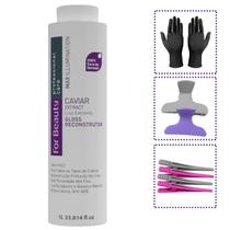 Escova Progressiva Reconstrutor Extrato Caviar 1L + Brindes Escova Progressiva Reconstrutor Extrato Caviar 1L + Brindes