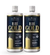 Escova Progressiva Salvatore Blue Gold Sem Formol 2x1 Litro