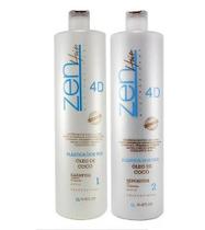 Escova Progressiva Zen Hair Plástica Dos Fios 4D 2x1000ml Escova Progressiva Zen Hair Plástica Dos Fios 4D 2x1000ml