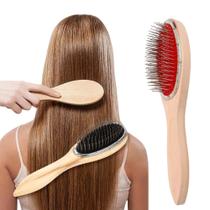 Escova Raqueta De Madeira C/ Dentes De Aço Desembaraçar Lace