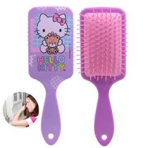 Escova Raquete para Cabelo Beleza Almofadada Hello Kitty