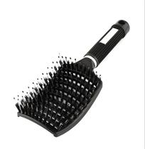 Escova Raquete Vazada Pente Profissional Massagem Desembaraça Anti Quebra Cabo Antiderrapante Para Todos Os Tipos De Cabelos