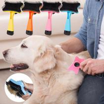 Escova Rasqueadeira Autolimpante Tira Pelos Para Pet Cães Cachorros Gatos Pequeno Porte e Filhotes
