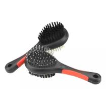 Escova Rasqueadeira Dupla Plástico Para Cães Gatos Tam G